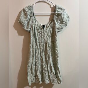 Mint Floral Babydoll Dress